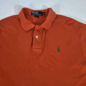 Polo Ralph Lauren Soft Touch Shirt Sz Medium Green Pony Orange‎
